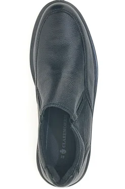 Mocassini neri slip-on in pelle con elastici Claremorris 18102995