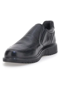 Mocassini neri slip-on in pelle con elastici Claremorris 18102995
