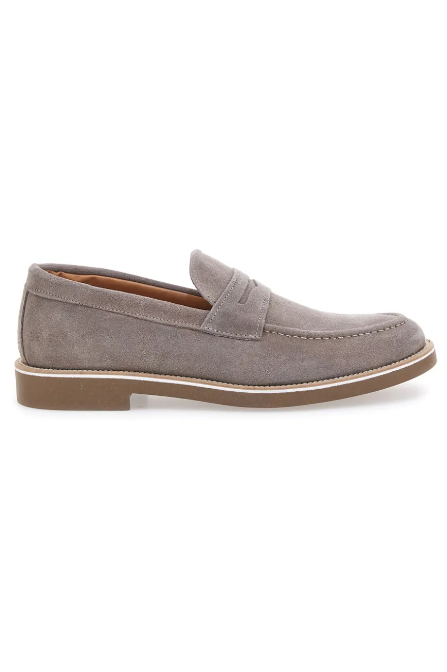 Mocassini Taupe In Pelle Scamosciata Pittarello 115