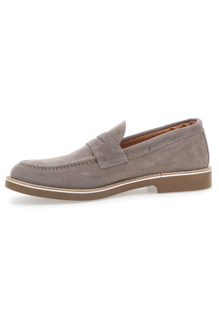 Mocassini Taupe In Pelle Scamosciata Pittarello 115