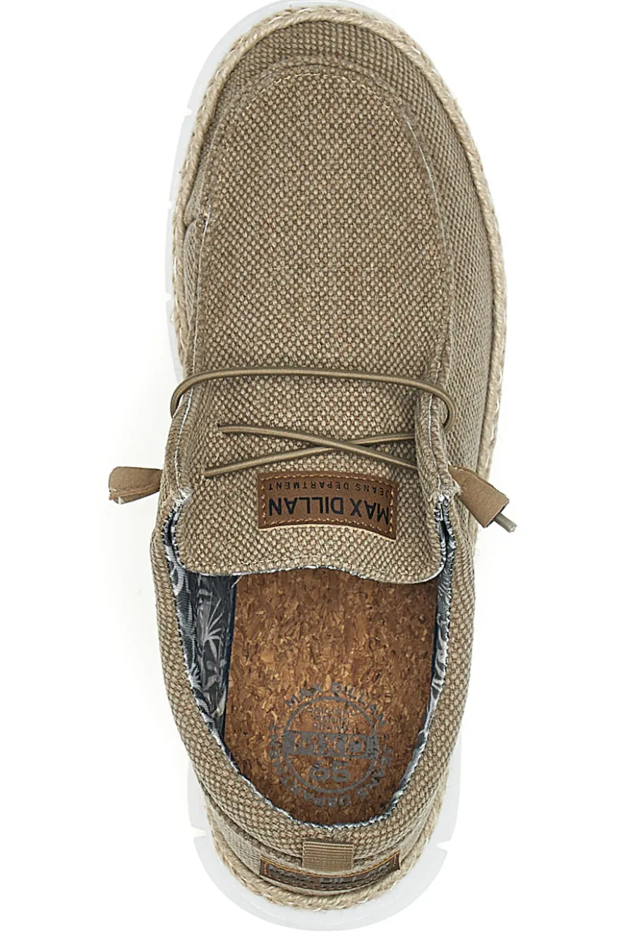 Mocassini taupe in tessuto con lacci Max dillan WALLY BIG CVS