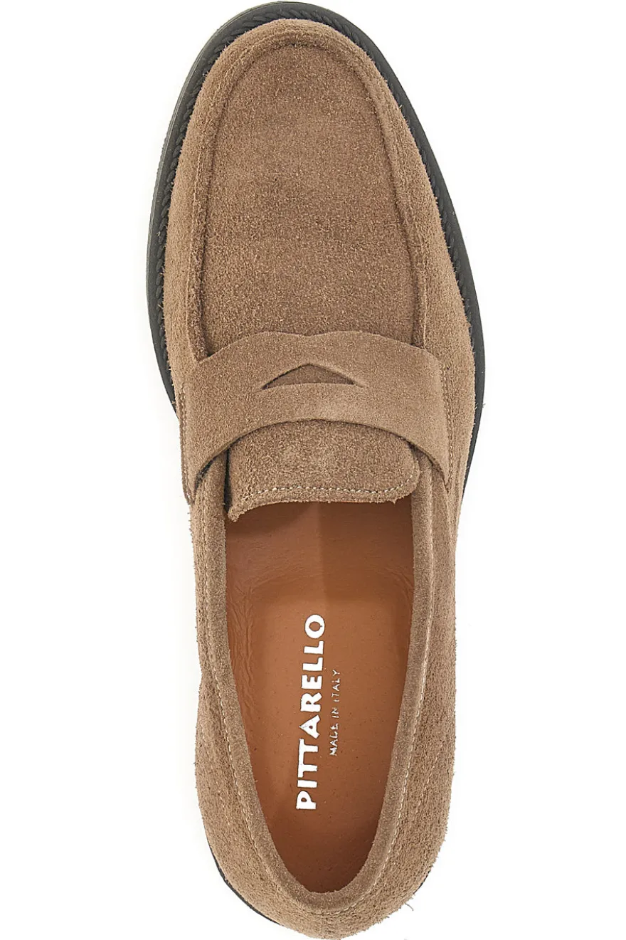 Mocassini Taupe In Vera Pelle Made In Italy Pittarello 0730