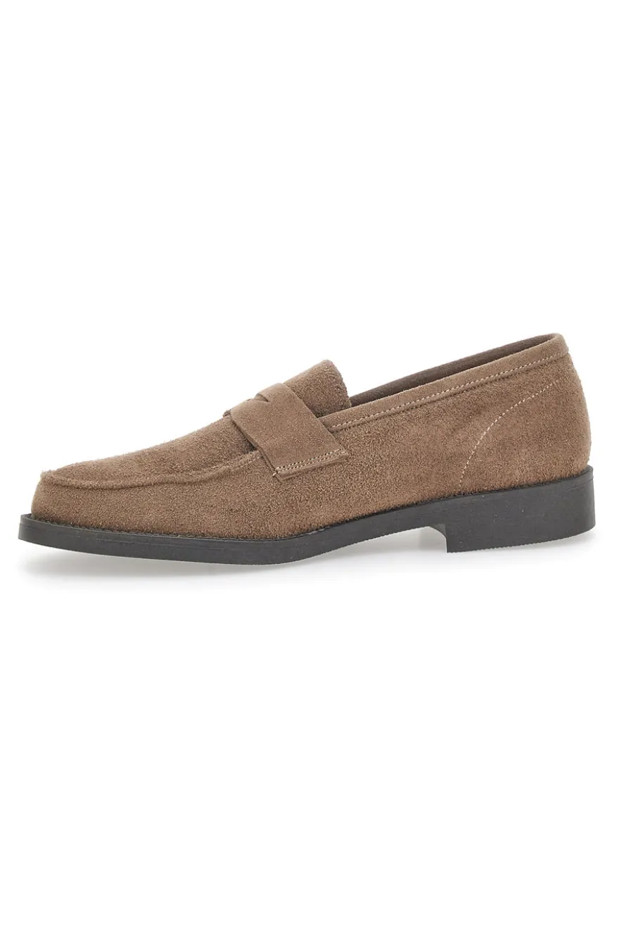 Mocassini Taupe In Vera Pelle Made In Italy Pittarello 0730