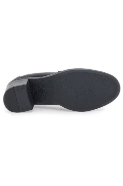 Mocassino nero con tacco a blocco CAFE' COST H6913214