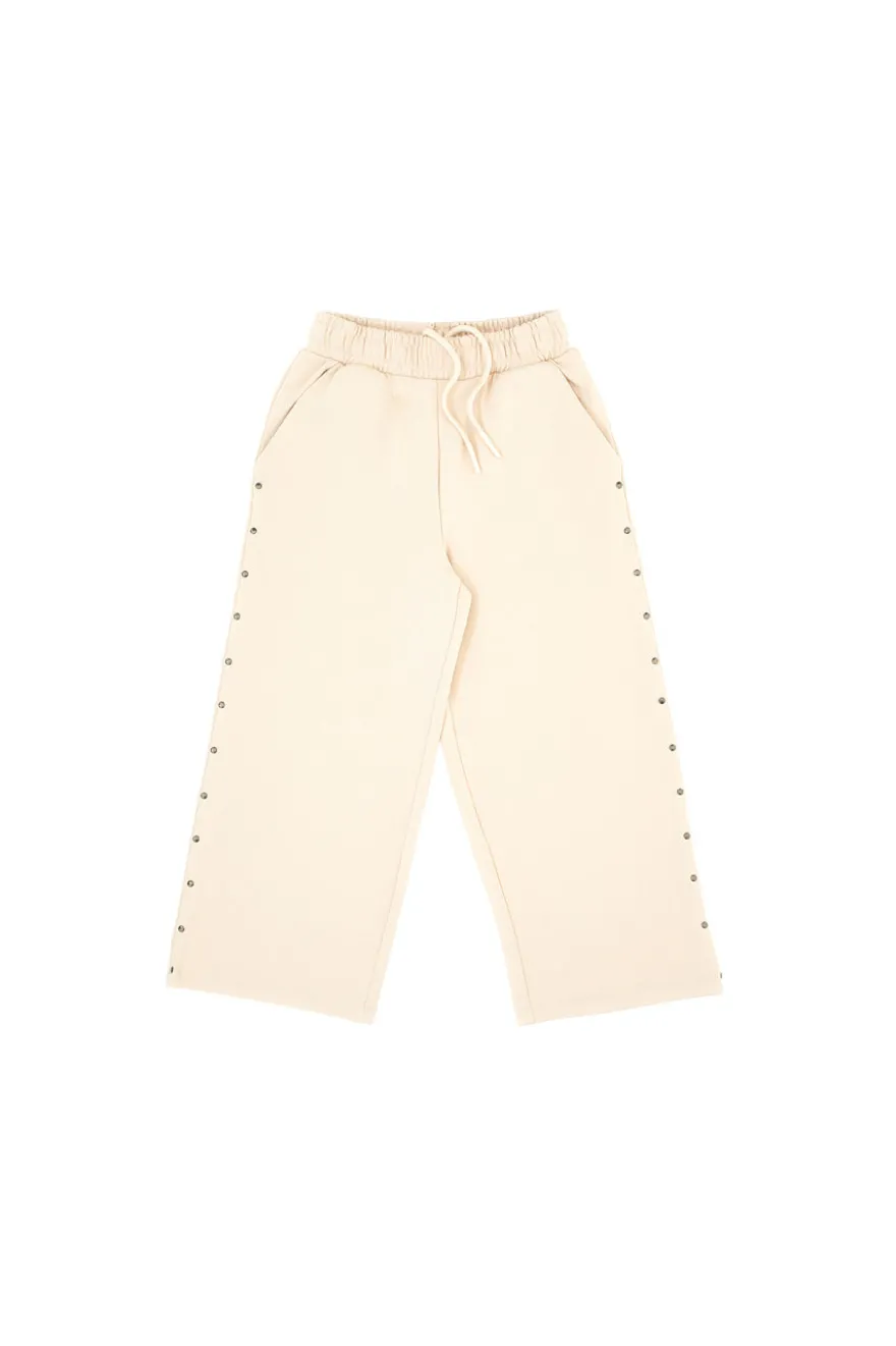 Pantaloni beige ampi con borchiette laterali Pitt Kids PT-KP-8022