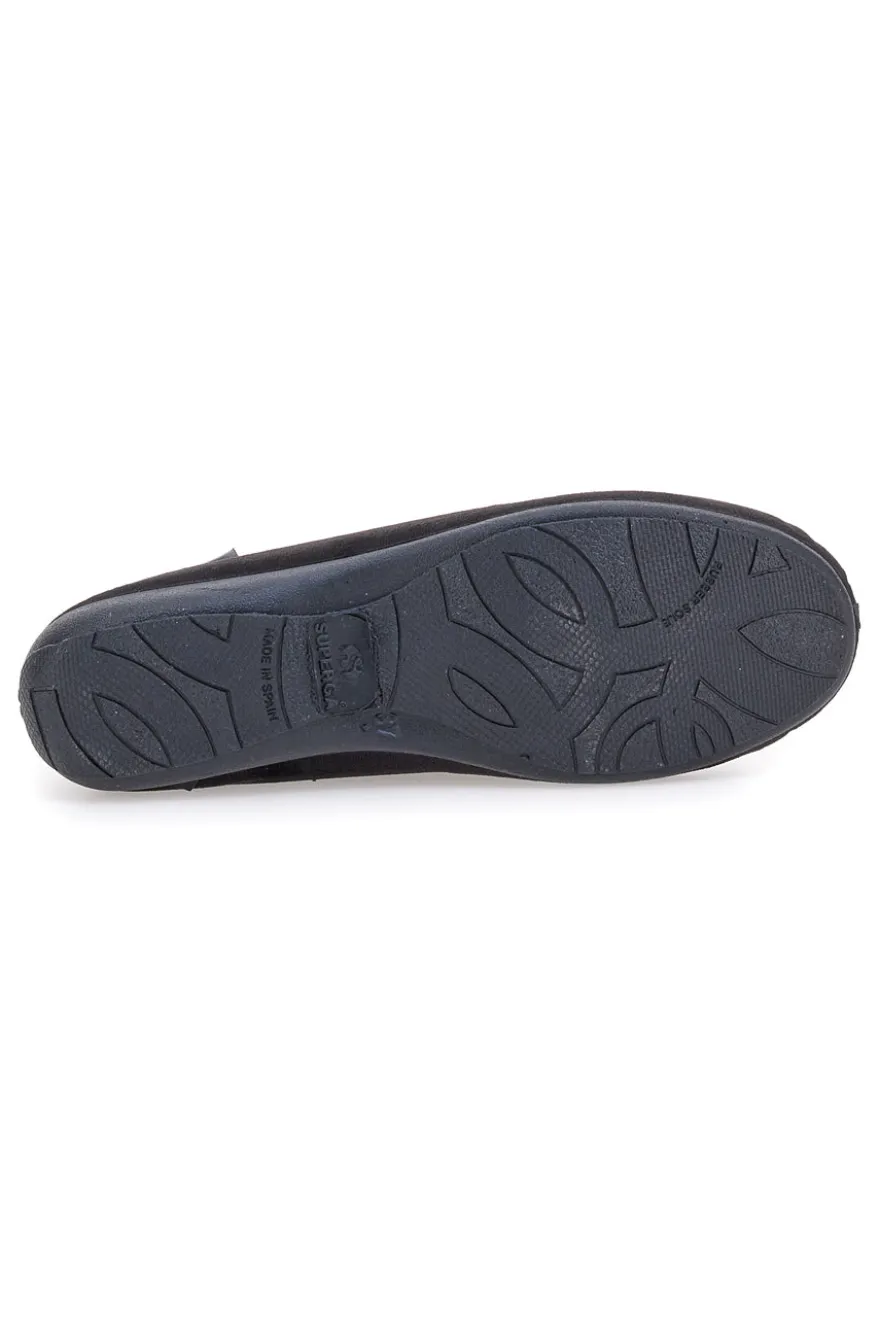 Pantofole Cibatte nere con ricamo dorato Superga S10U272