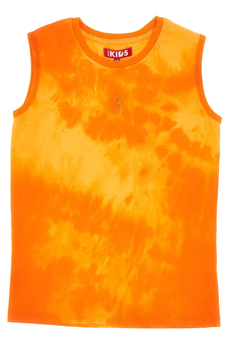 Pitt Kids Orangefarbenes Tanktop mit Tie-Dye-Effekt PT-BT-05037