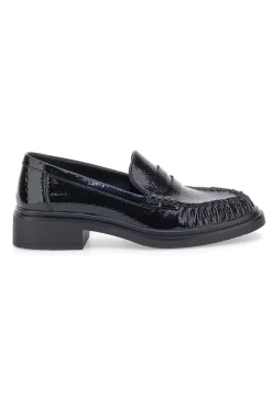 Pittarello BT24321029 Loafer aus schwarzem Lackleder mit niedrigem Absatz