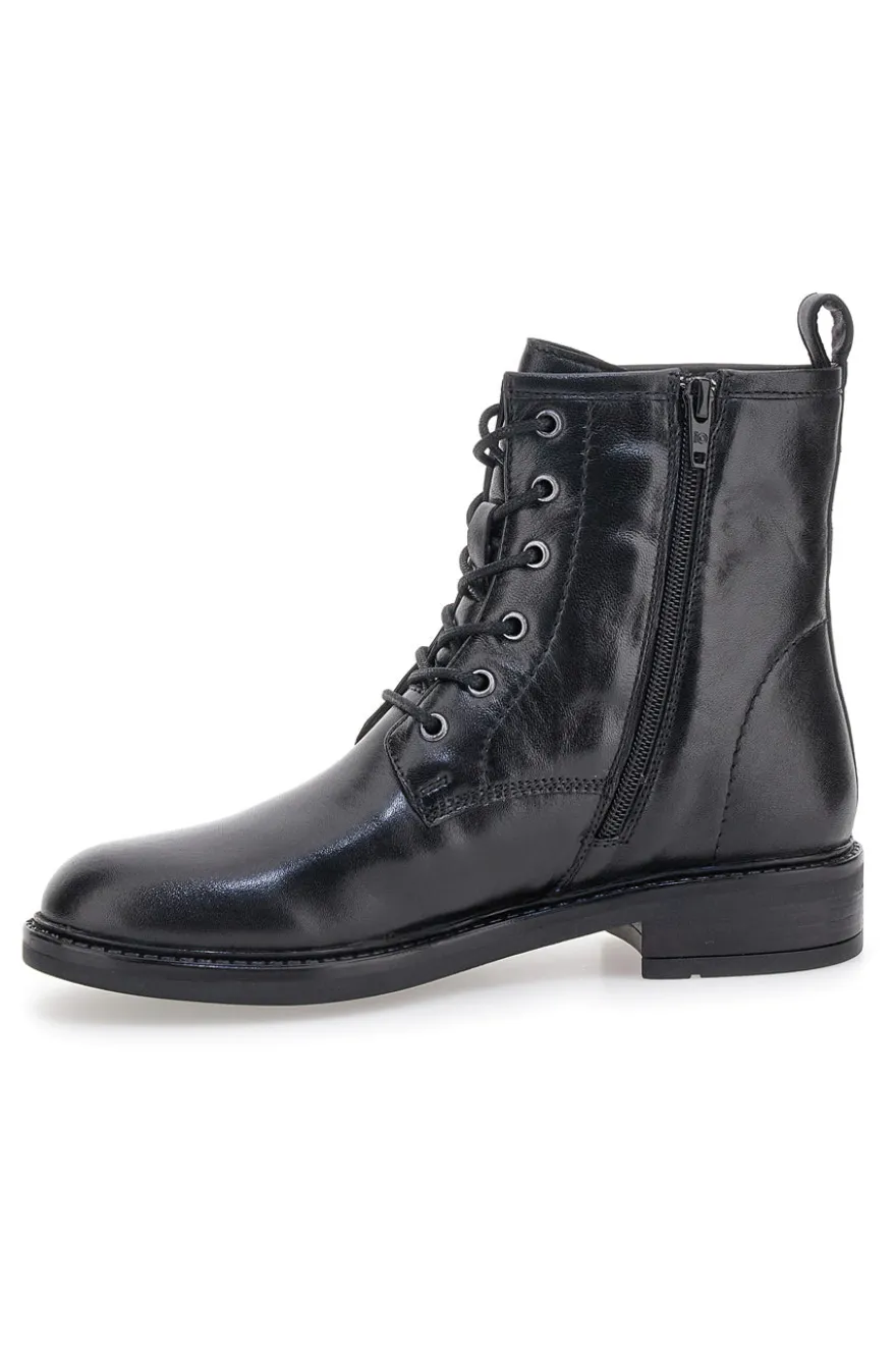 Pittarello Focus KI5242 schwarze Schnürstiefeletten mit seitlichem Reißverschluss