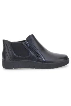 Polacchini neri con zip e inserti elasticizzati Pittarello 17795