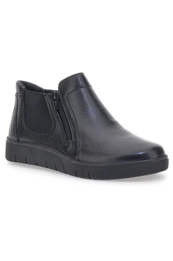 Polacchini neri con zip e inserti elasticizzati Pittarello 17795