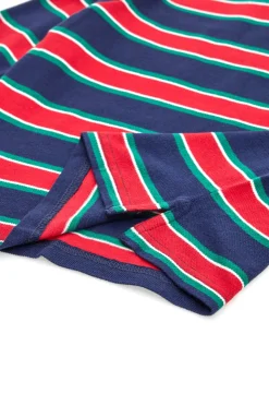 Polo a Maniche Lunghe a Righe Blu e Rosse PITT KIDS 6030
