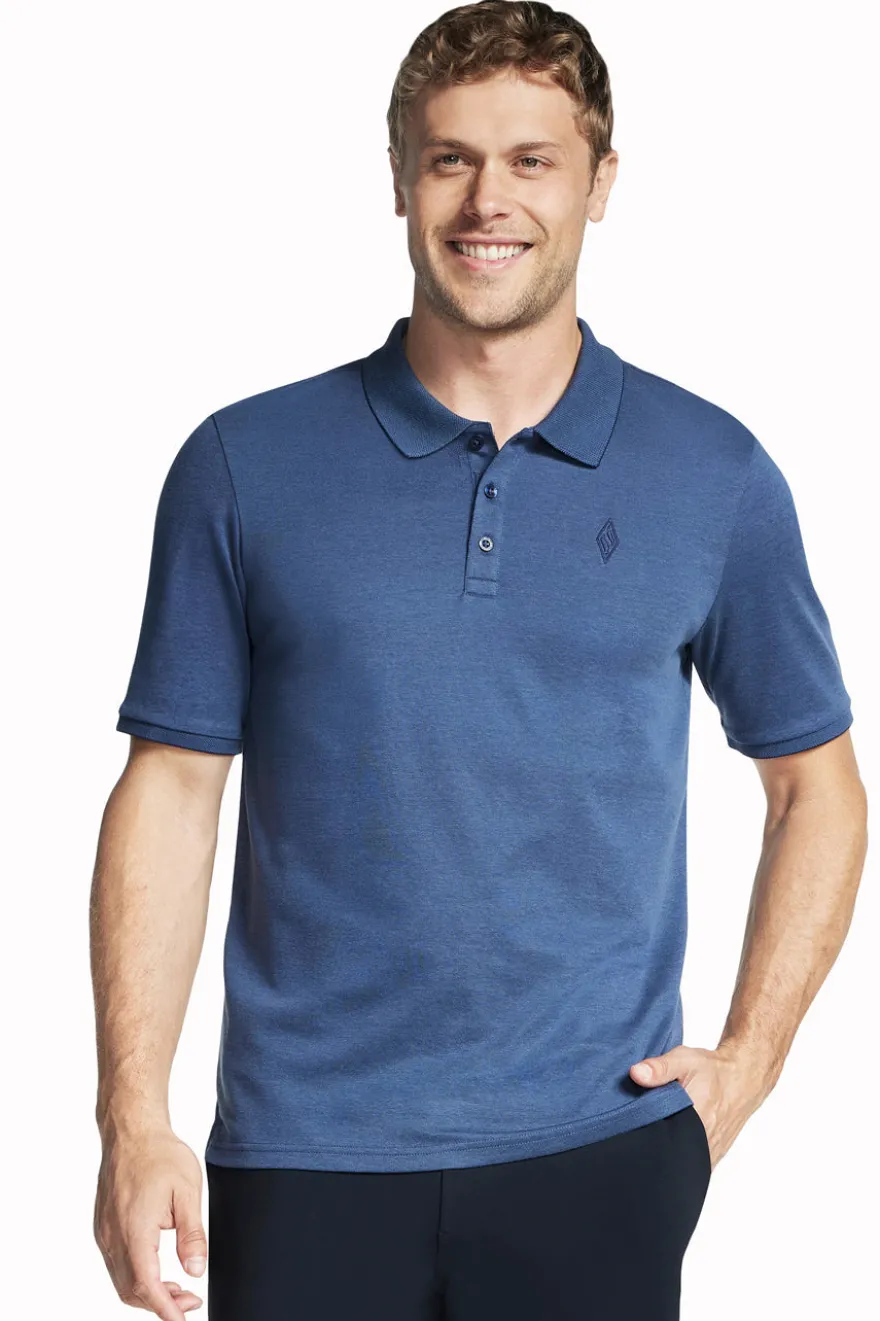Polo blu traspirante Skechers Off Duty Polo