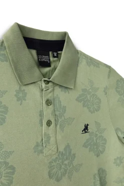 Polo verde floreale 100% cotone U.s.grand polo US61514