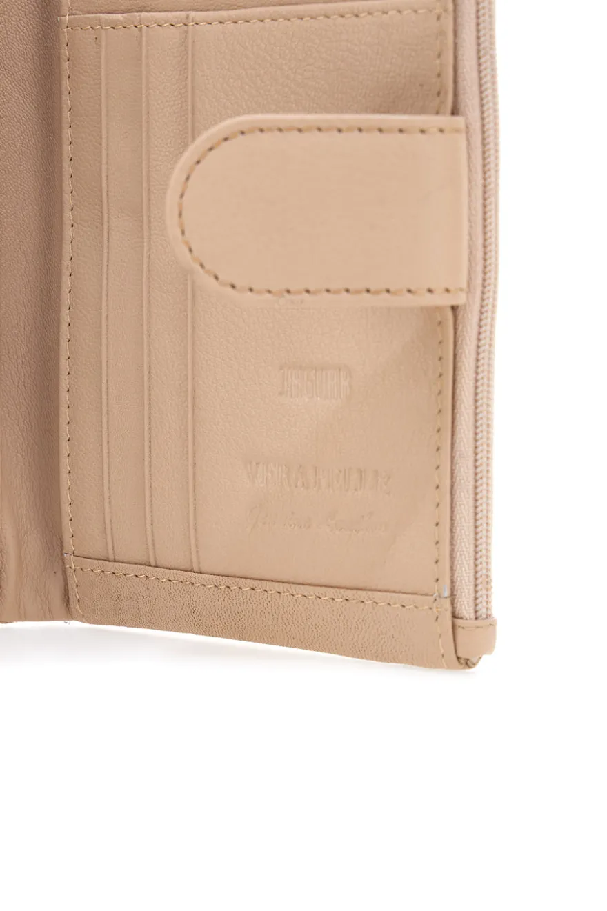 Portafoglio Beige con Clip e Cerniera Porta Monete JAGUAR TPF882