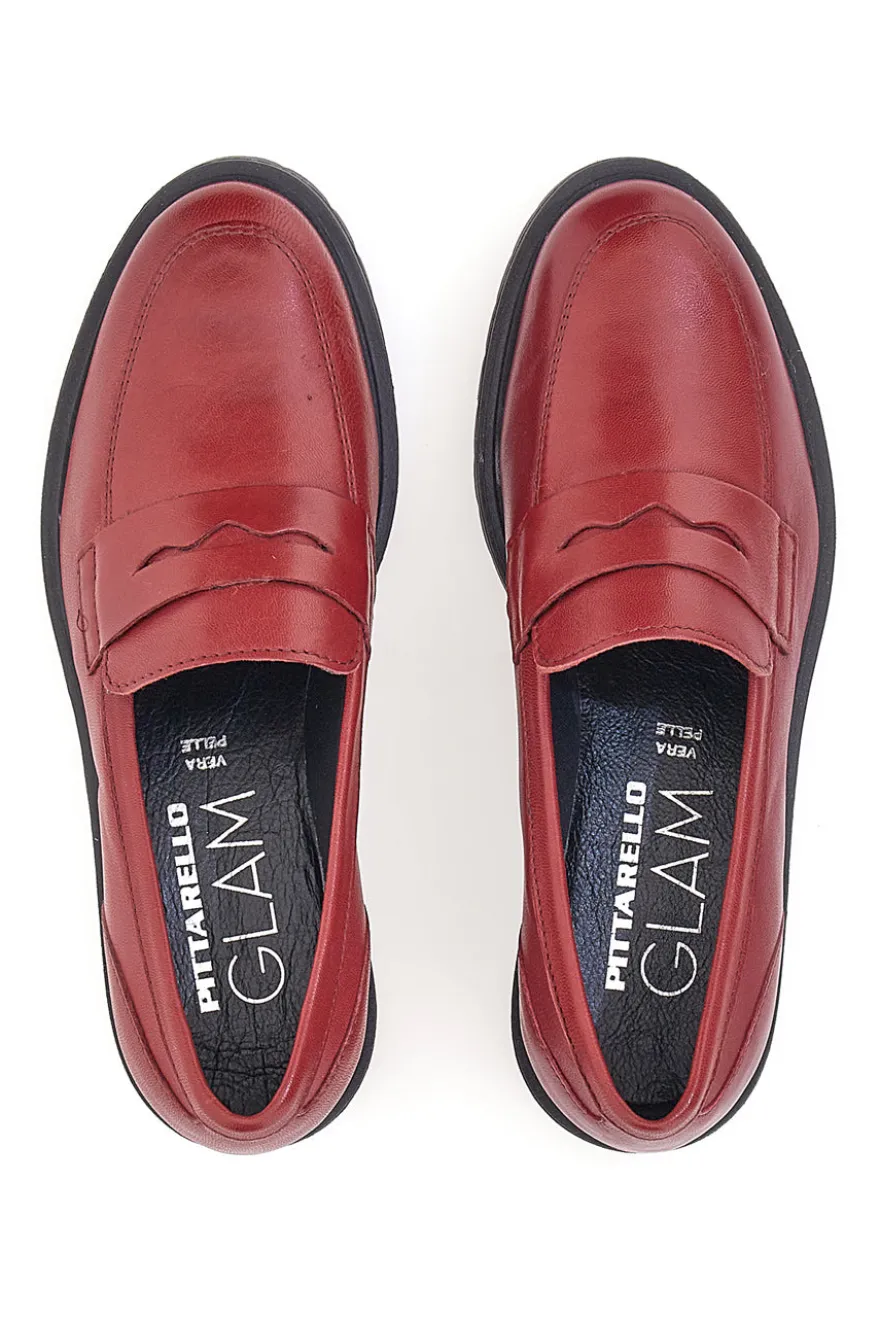 Rote Mokassins aus echtem Leder Pittarello Glam 842120