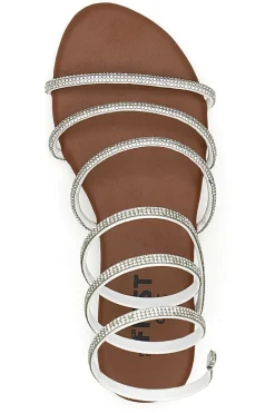 Sandali Alla Schiava Bianchi con Glitter THE FIRST CHIC PRE9300