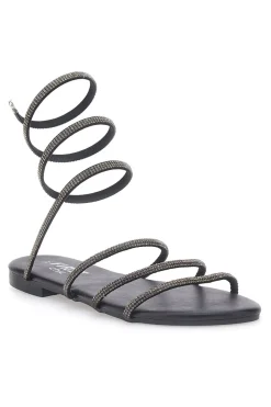 Sandali Alla Schiava Neri con Glitter THE FIRST CHIC PRE9300