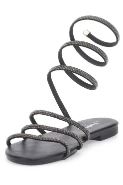 Sandali Alla Schiava Neri con Glitter THE FIRST CHIC PRE9300