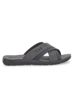 Sandali antracite con fasce incrociate e sottopiede comfort INBLU 03 VT