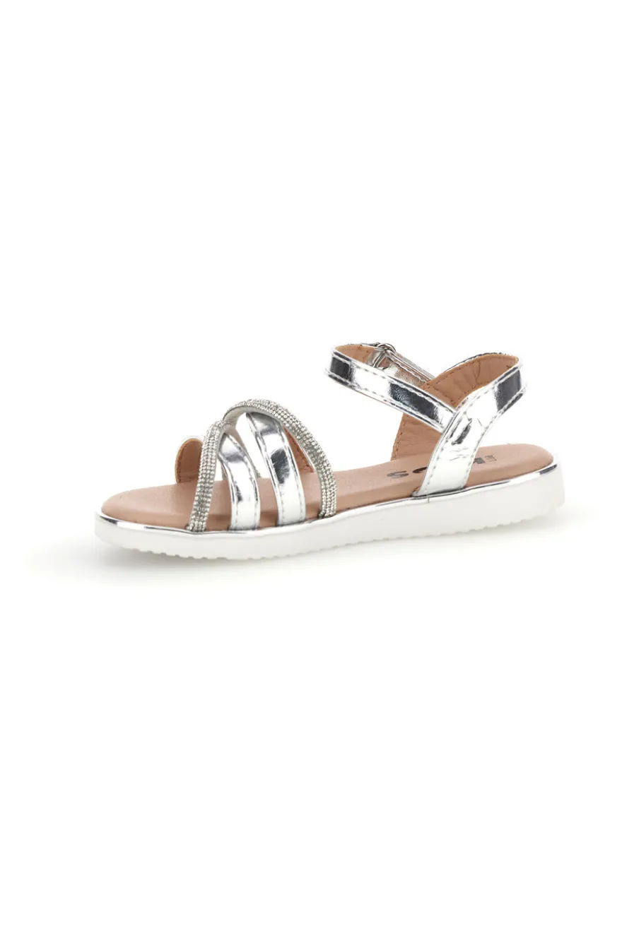 Sandali argento cinturino regolabile Pitt kids 392627S