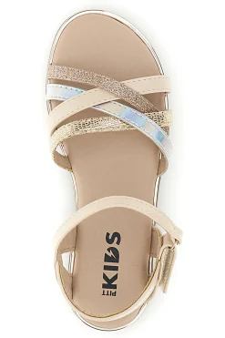Sandali beige con cinturini glitterati Pitt kids 392634S