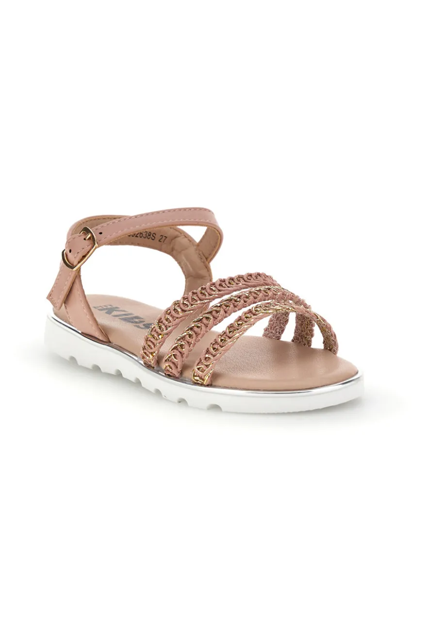 Sandali beige con cinturini intrecciati Pitt kids 392638S