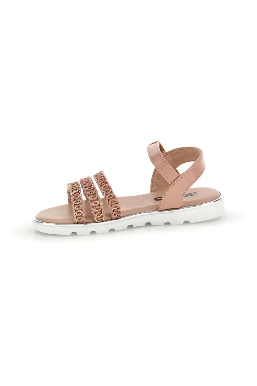 Sandali beige con cinturini intrecciati Pitt kids 392638S