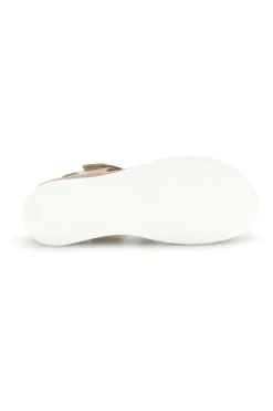 Sandali beige con zeppa e doppio strappo Energy E464