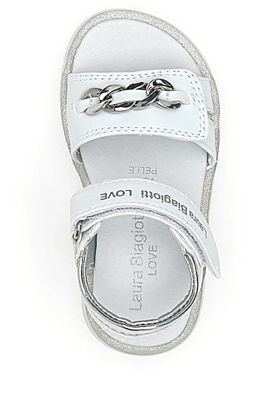 Sandali Bianchi con Catenella laura Biagiotti 8540