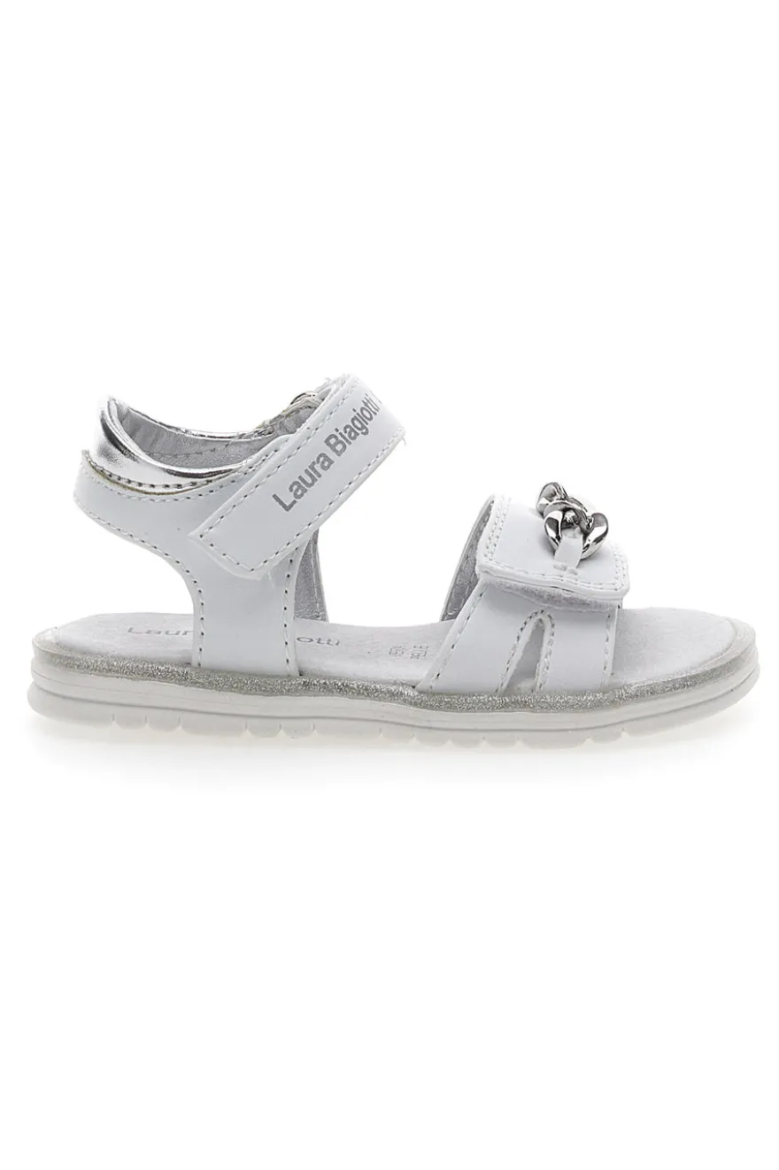 Sandali Bianchi con Catenella laura Biagiotti 8540