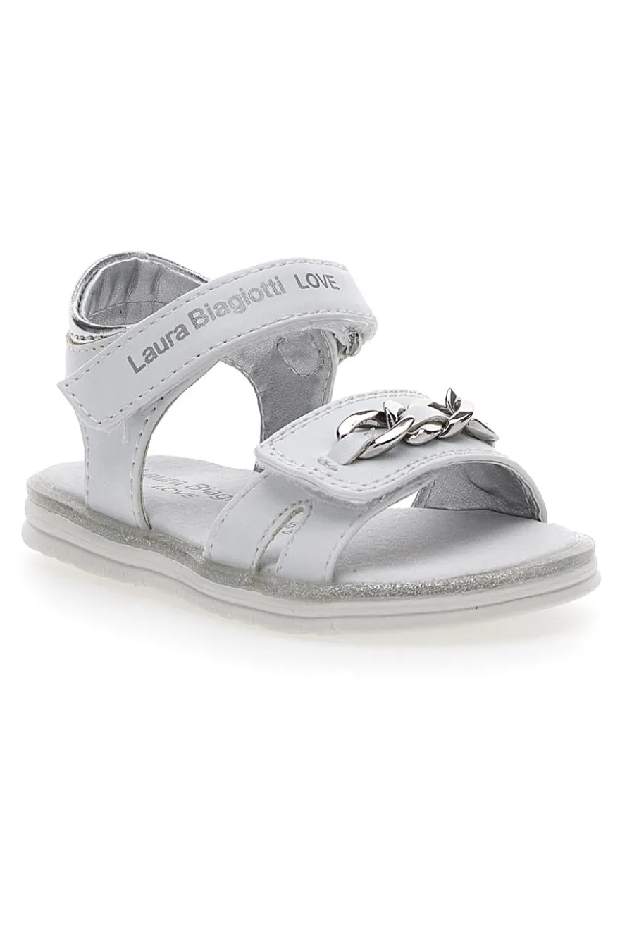 Sandali Bianchi con Catenella laura Biagiotti 8540