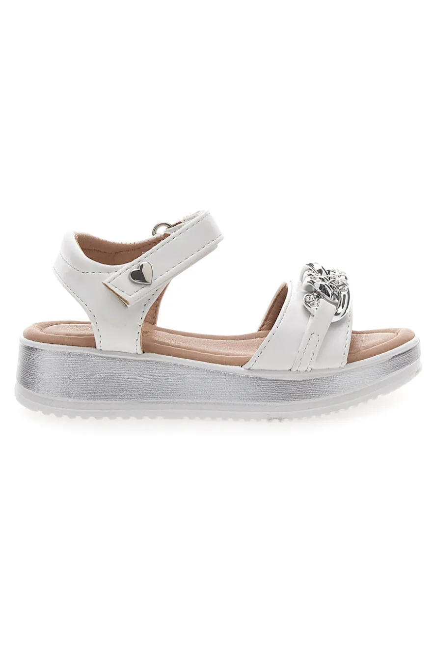 Sandali bianchi con catena PITT KIDS 39G2532S