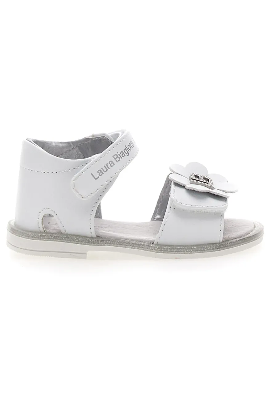 Sandali bianchi con fiocco decorativo e velcro LAURA BIAGIOTTI 96319492