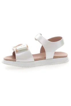 Sandali bianchi con fiocco glitter Pitt Kids 39G2521S