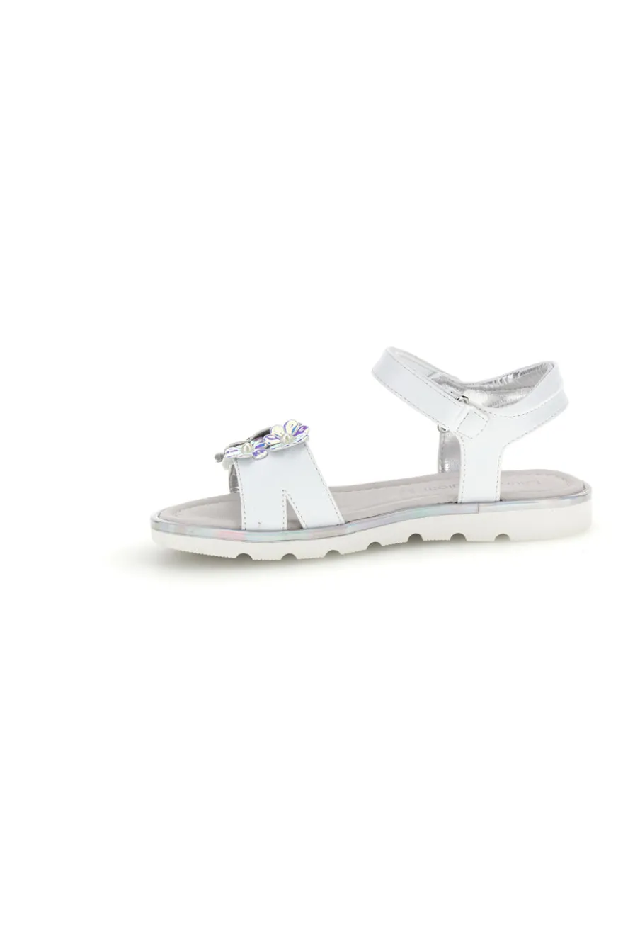 Sandali bianchi con fiori decorativi iridescenti Laura Biagiotti L9882C9702