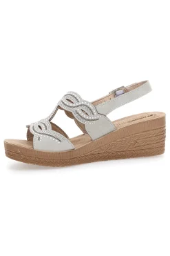 Sandali Bianchi con zeppa decorati Inblu 14 GO