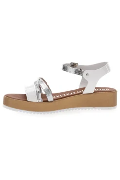 Sandali Bianchi e Argento con Platform Mio Tempo 4194