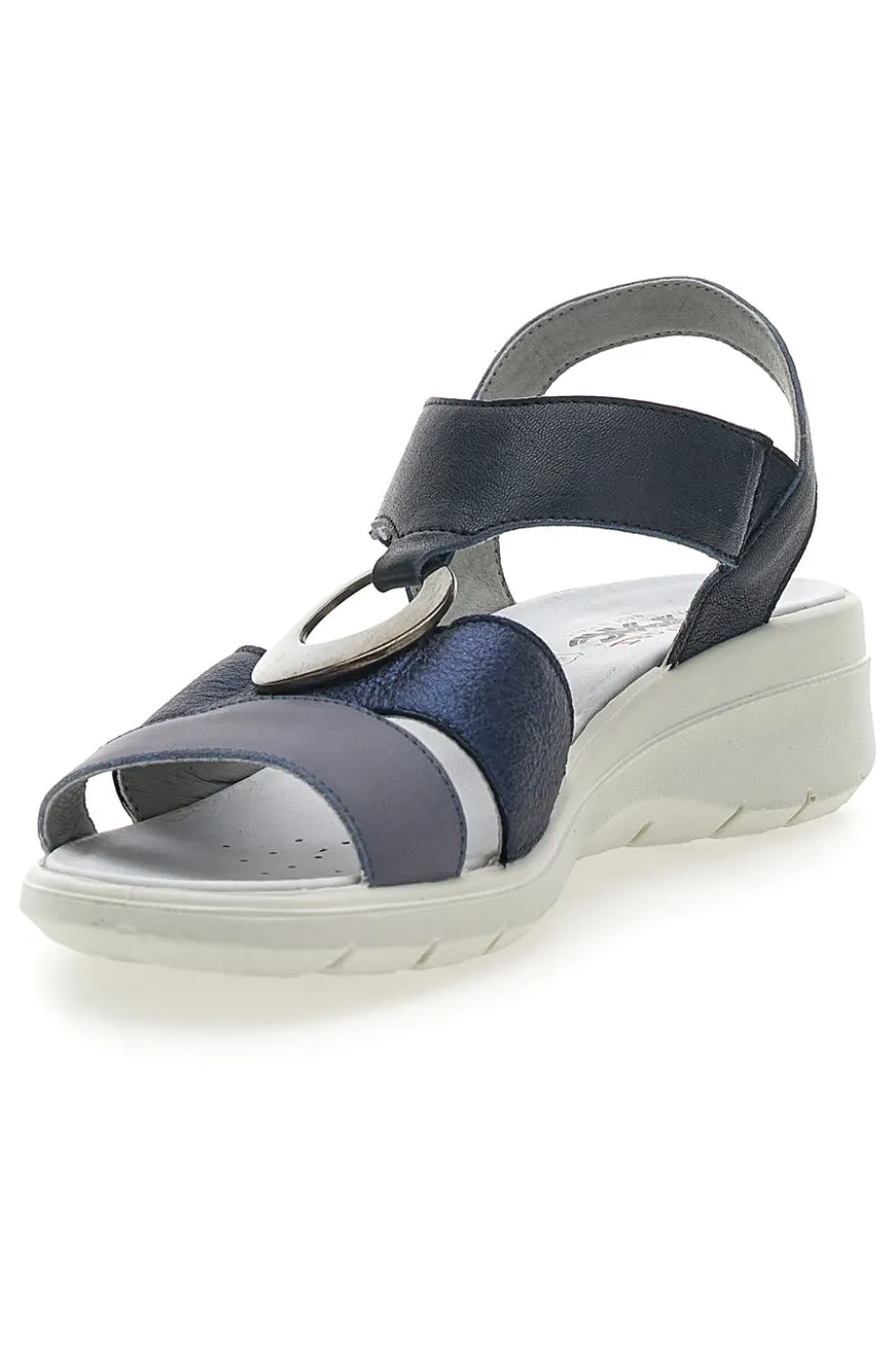 Sandali Blu Con Elastici Laterali Made In Italy Imac 7573505417109