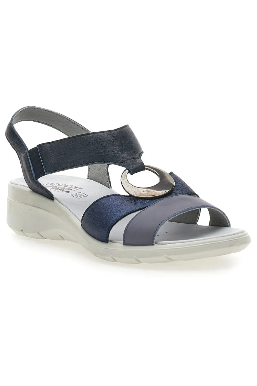Sandali Blu Con Elastici Laterali Made In Italy Imac 7573505417109