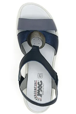 Sandali Blu Con Elastici Laterali Made In Italy Imac 7573505417109