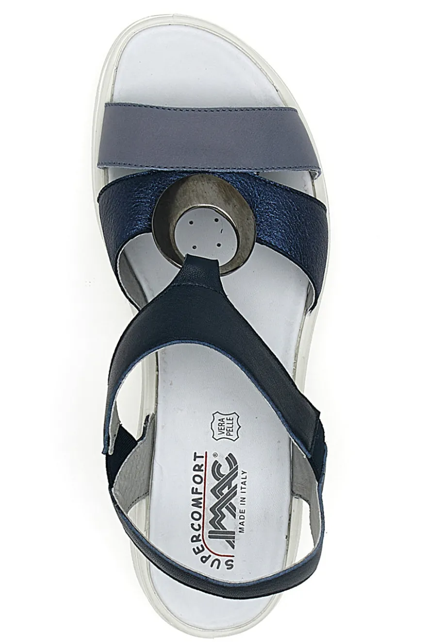 Sandali Blu Con Elastici Laterali Made In Italy Imac 7573505417109