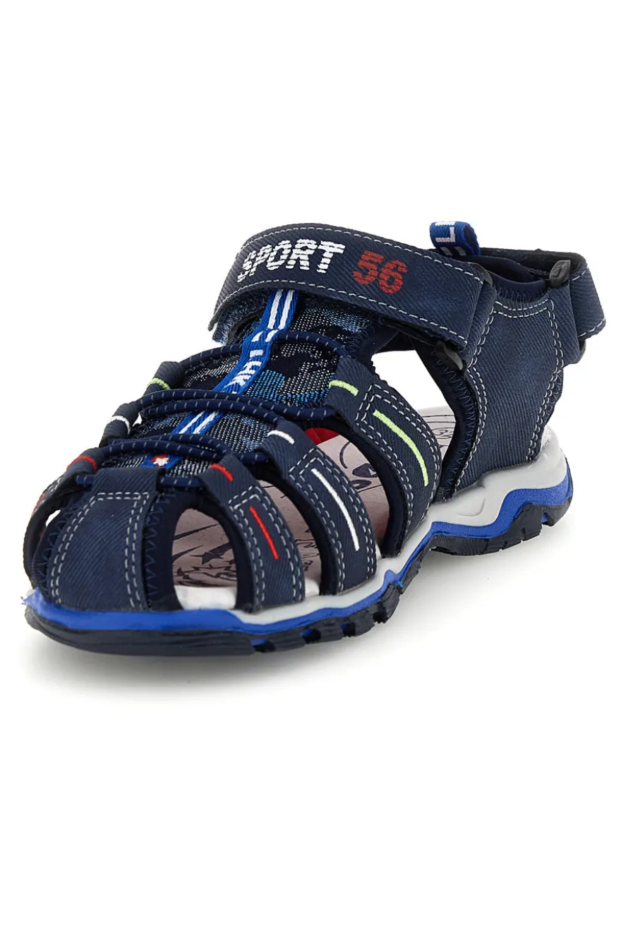 Sandali blu con punta chiusa e chiusura a strappo Pitt kids 15113