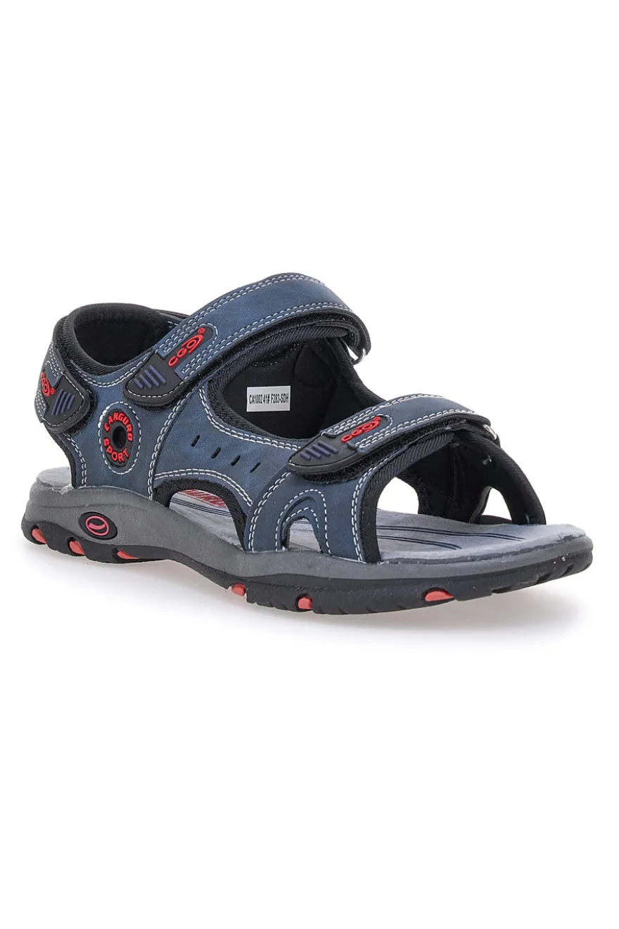 Sandali Blu Con Strappi in Velcro Canguro 1002