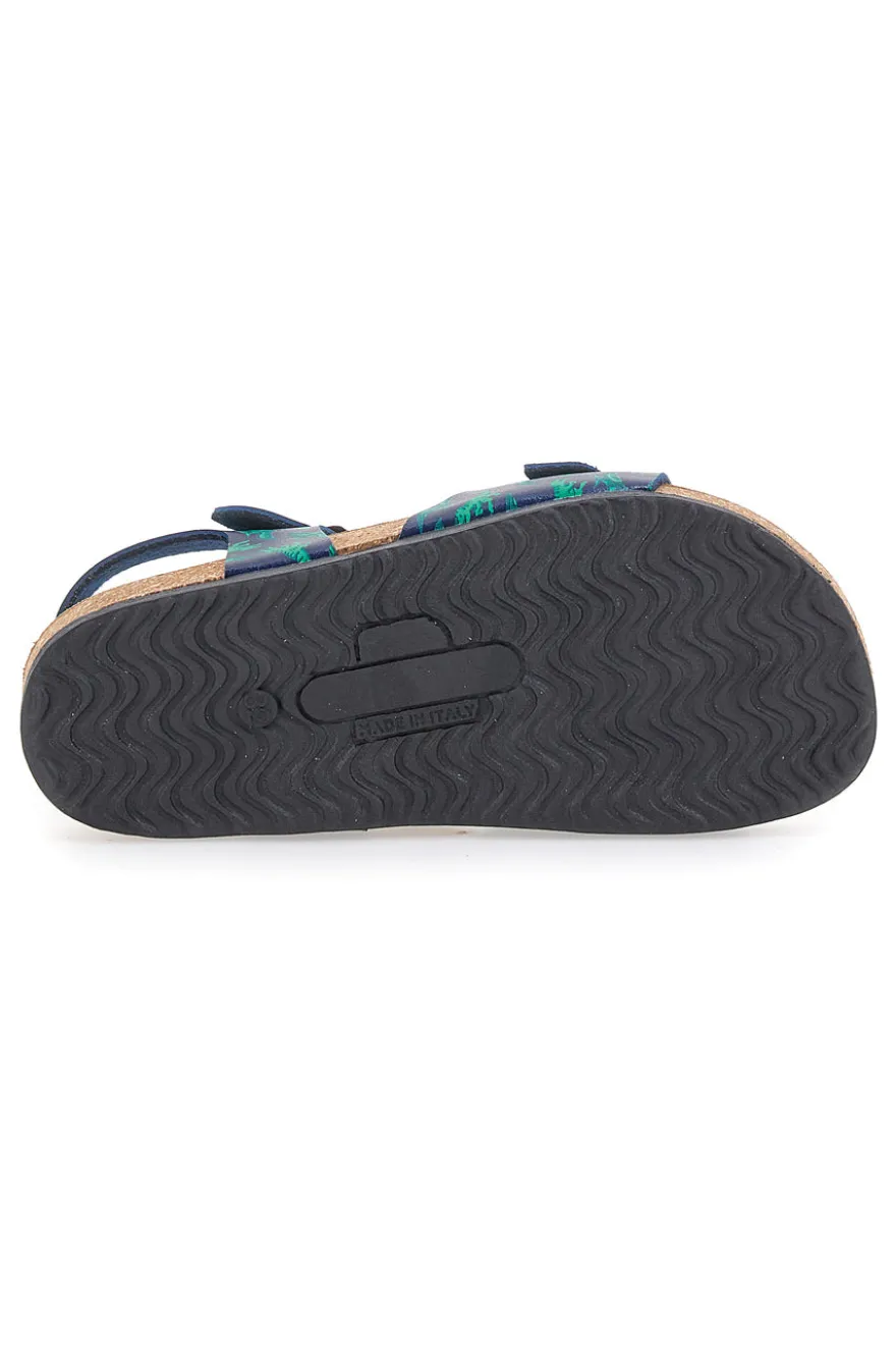 Sandali Blu e Verdi Con Plantare In Vera Pelle Pittarello Bio 257066