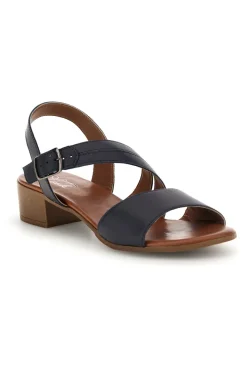 Sandali blu in vera pelle Pittarello look 243050
