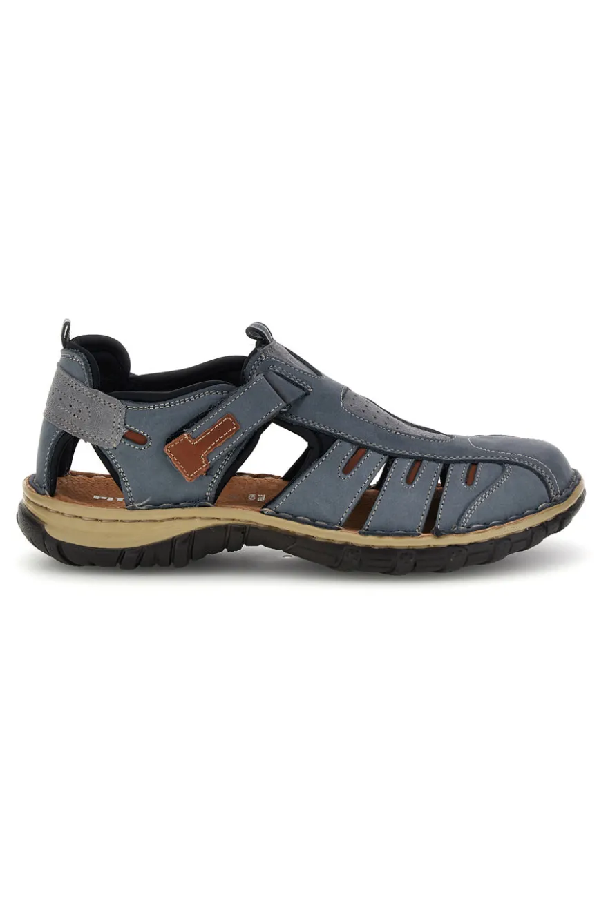 Sandali blu in vera pelle traforata Pittarello eco 2613004