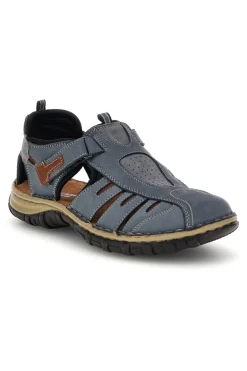 Sandali blu in vera pelle traforata Pittarello eco 2613004