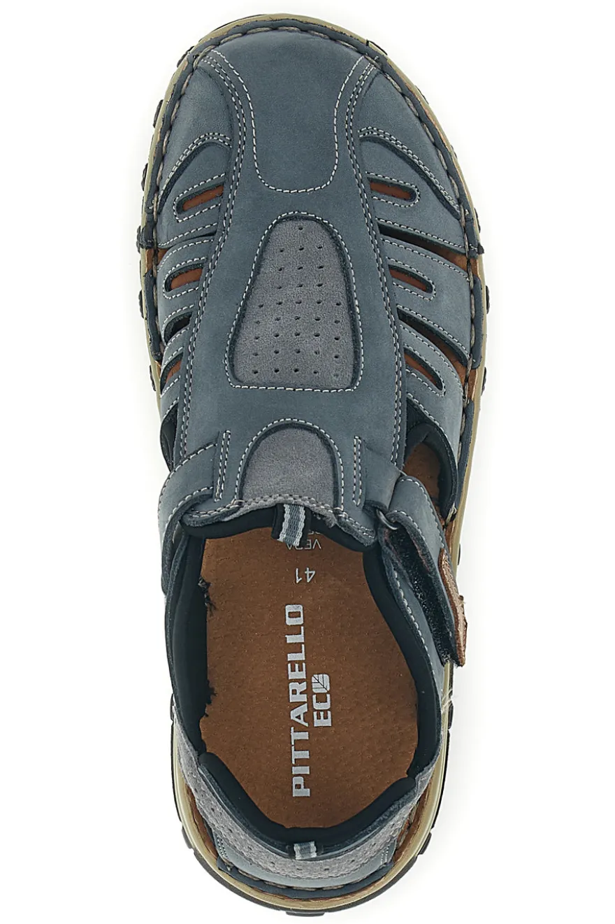 Sandali blu in vera pelle traforata Pittarello eco 2613004