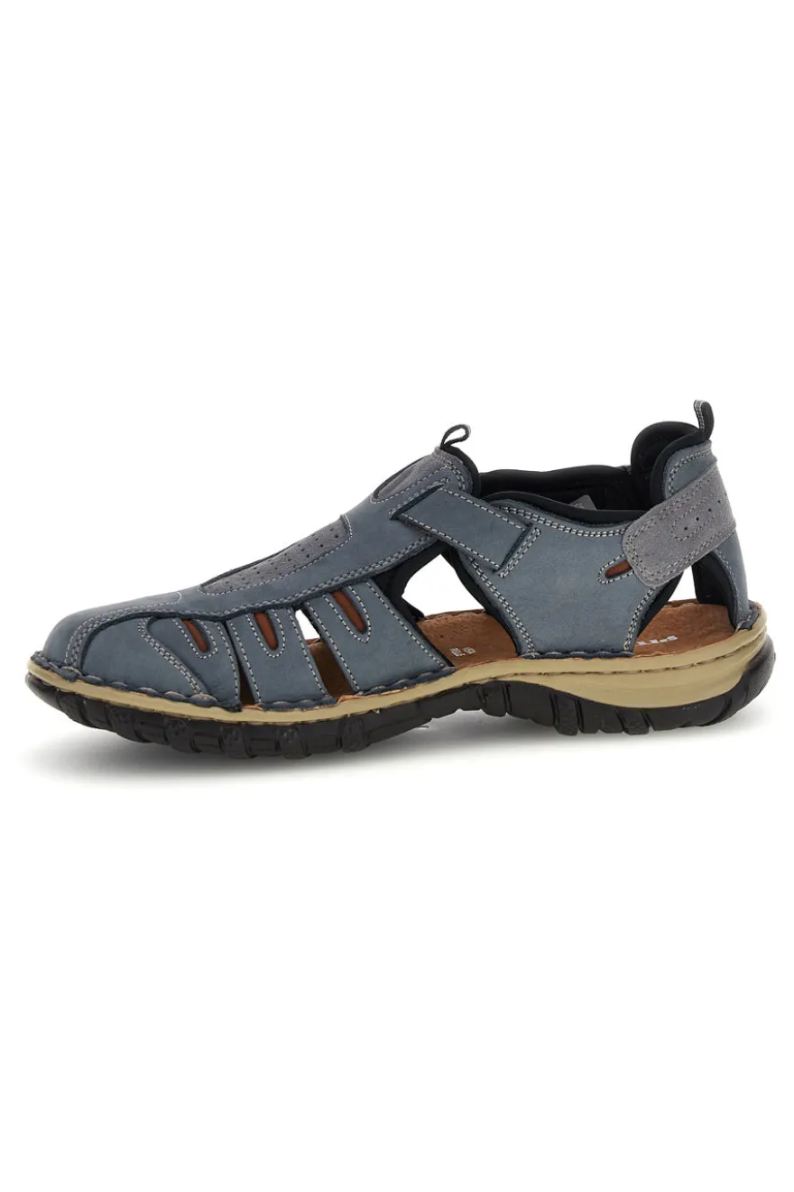 Sandali blu in vera pelle traforata Pittarello eco 2613004
